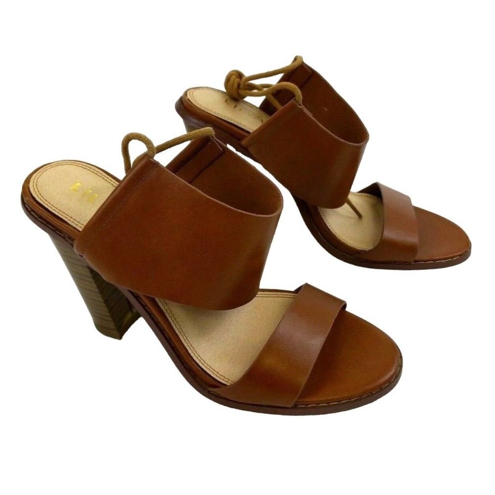Liliana Womens Tie-up Heels Size 7 Brown Shoes Ankle Gladiator Strappy Wrap